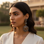 Load image into Gallery viewer, Gemstone Dangle Earrings | Oxidized Silver Earrings | For Women