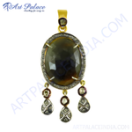 Load image into Gallery viewer, Gold pendant necklace with an oval sapphire gemstone and diamond accents, a luxury jewelry piece.