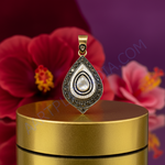 Load image into Gallery viewer, Gold Pear-Shaped Pendant with Mother of Pearl and Diamonds