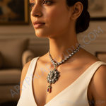 Load image into Gallery viewer, Vintage Ruby & Diamond Pendant | Floral Design | For Women