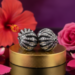 Load image into Gallery viewer, Oxidized Silver Bead Charms | Gemstone Embellished | Jewelry Gifts