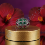 Load image into Gallery viewer, Silver Ruby & Emerald Gemstone Beads for Jewelry | Unique Gifts