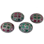 Load image into Gallery viewer, Silver Ruby & Emerald Gemstone Beads for Jewelry | Unique Gifts