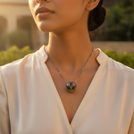 将图像加载到图库查看器中, Gemstone Beaded Ball Pendant | Silver Ruby Emerald Jewelry