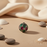 将图像加载到图库查看器中, Gemstone Beaded Ball Pendant | Silver Ruby Emerald Jewelry