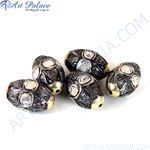 Load image into Gallery viewer, Oxidized silver diamond beads for jewelry making