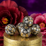 Load image into Gallery viewer, Silver Beads with Diamonds | Round Beads for Jewelry Making