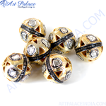 Load image into Gallery viewer, gold plating filigree beads with diamond cut accents for luxury jewelry design