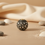 Load image into Gallery viewer, Oxidized Silver Beaded Earrings with Diamonds | Luxury Jewelry