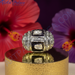 Load image into Gallery viewer, Silver Beaded Ring with Diamond Accents | Women's Ring