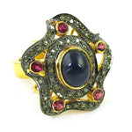 Load image into Gallery viewer, Sapphire & Ruby Ring | gold plating Plated Cocktail Ring for Women