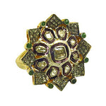 Load image into Gallery viewer, gold plating Diamond & Emerald Cocktail Ring | Women's Luxury Jewelry