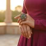 Load image into Gallery viewer, Ruby Emerald Diamond Ring - Gemstone Jewelry for Women