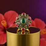 Load image into Gallery viewer, Ruby Emerald Diamond Ring - Gemstone Jewelry for Women