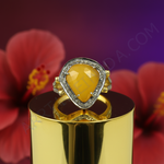 Load image into Gallery viewer, gold plating Ring with Yellow Gemstone & Diamonds for Women