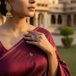 Load image into Gallery viewer, Pink Tourmaline & Diamond Ring | Silver Ring for Women