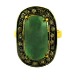 Load image into Gallery viewer, Emerald and Diamond Ring | gold plating Finish | Women's Jewelry