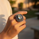 Load image into Gallery viewer, gold plating Ring with Blue Topaz Gemstone | For Women | Daily Wear