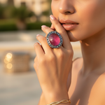 Load image into Gallery viewer, Ruby & Diamond Ring | Gold Finish | Women's Ring
