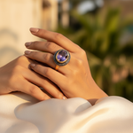 Load image into Gallery viewer, gold plating Amethyst Ring for Women | Cocktail Ring | Gift