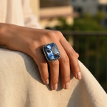 Load image into Gallery viewer, Sapphire & Diamond Ring | Gold Finish | Women's Jewelry Gift