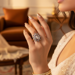 Load image into Gallery viewer, Vintage Diamond Cluster Ring | gold plating Ring | Women's Jewelry