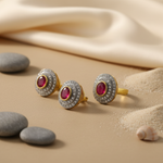 Load image into Gallery viewer, gold plating Ruby Ring and Earrings Set for Women | Gift Jewelry