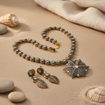 Load image into Gallery viewer, Vintage Diamond Necklace & Earrings Set | gold plating-Tone Jewelry