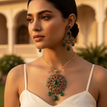 Load image into Gallery viewer, Ruby & Emerald Earrings Set for Women | Luxury Jewelry