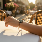 Load image into Gallery viewer, 925 Silver Green Stone Bangle Bracelet for Women | Daily Wear