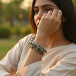 Load image into Gallery viewer, 925 Silver Amethyst & Peridot Cuff Bracelet for Women | Gift