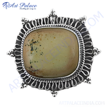 Load image into Gallery viewer, Sterling silver gemstone ring with a large square-cut central stone, a statement piece of jewelry.