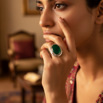 Load image into Gallery viewer, Silver Green Onyx Oval Ring for Women | Gemstone Jewelry