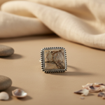 Load image into Gallery viewer, 925 Silver Jasper Stone Ring for Women | Square Stone Jewelry