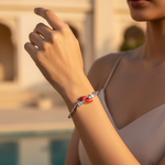 Load image into Gallery viewer, Silver Coral Bracelet for Women | Red Stone Jewelry