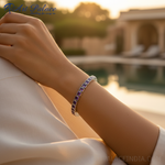 Load image into Gallery viewer, Silver Amethyst Square Bracelet for Women | Gift Jewelry