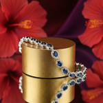 Load image into Gallery viewer, Silver Sapphire Bracelet | Oval Stone Bracelet | Women's Jewelry