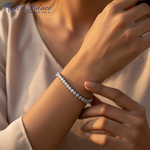 Load image into Gallery viewer, Silver Bracelet with White Gemstones for Women | Tennis Bracelet