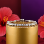 Load image into Gallery viewer, Silver Bracelet with White Gemstones for Women | Tennis Bracelet