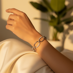 Load image into Gallery viewer, Silver Crystal Oval Link Bracelet | Women's Fashion Jewelry