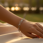 Load image into Gallery viewer, Silver Rectangle Link Bracelet | Women's Fashion Jewelry