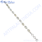 Load image into Gallery viewer, 925 sterling silver teardrop moonstone bracelet, white gemstone, for women