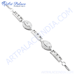 Load image into Gallery viewer, Silver chain bracelet with sparkling cubic zirconia stones, perfect for gifting or daily wear
