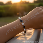 Load image into Gallery viewer, 925 Silver Black Onyx & CZ Bracelet for Women | Gift Jewelry