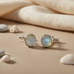 Load image into Gallery viewer, 925 Silver Moonstone Cufflinks for Men | Gemstone Cuff Links