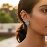 Load image into Gallery viewer, Silver Cufflinks with Gray Gemstone | Men's Wedding Gift