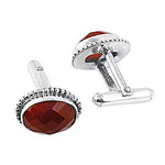 Load image into Gallery viewer, Silver Carnelian Cufflinks for Men | Formal Wear Jewelry
