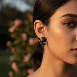 Load image into Gallery viewer, Silver Smoky Quartz Oval Stud Earrings | Women's Jewelry