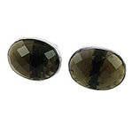 Load image into Gallery viewer, Silver Smoky Quartz Oval Stud Earrings | Women's Jewelry