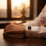 将图像加载到图库查看器中, Silver Onyx Cufflinks for Men | Square Gemstone | Gift